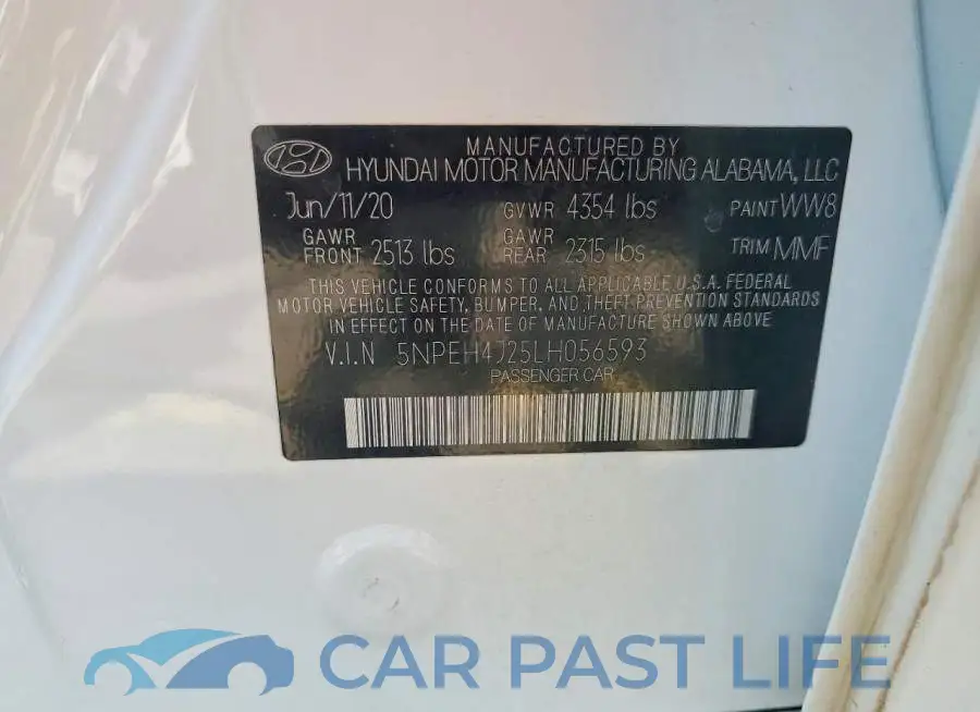 5NPEH4J25LH056593# 12