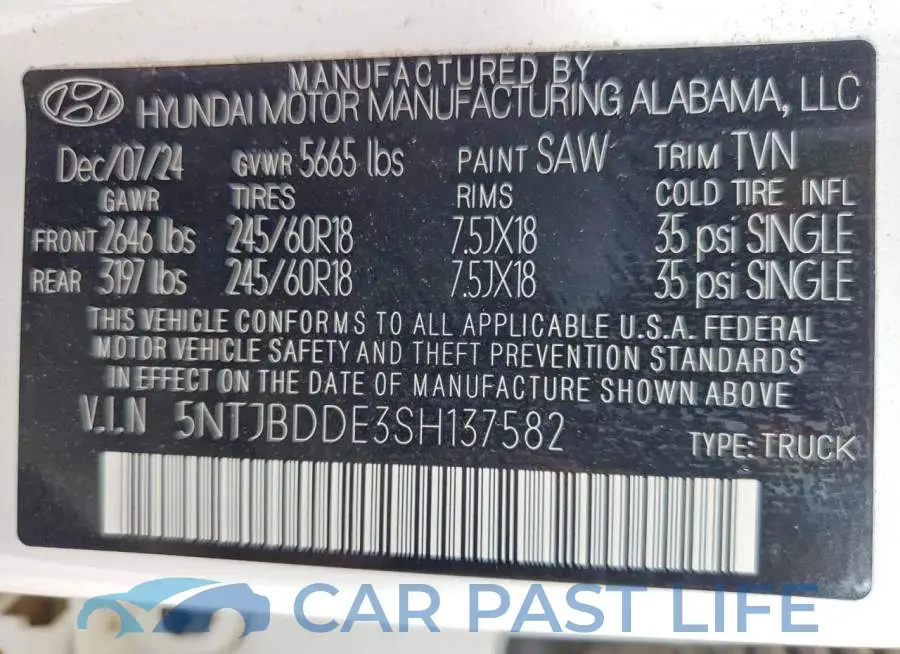 5NTJBDDE3SH137582# 12