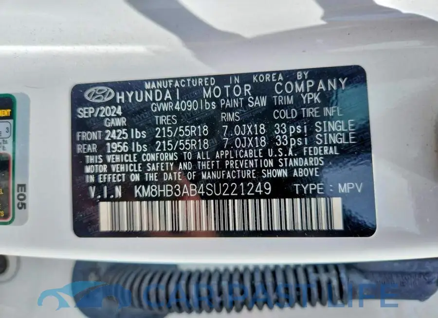 KM8HB3AB4SU221249# 13