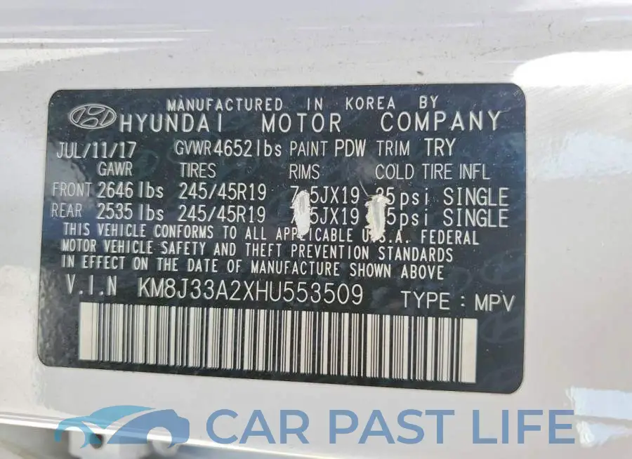 KM8J33A2XHU553509# 13