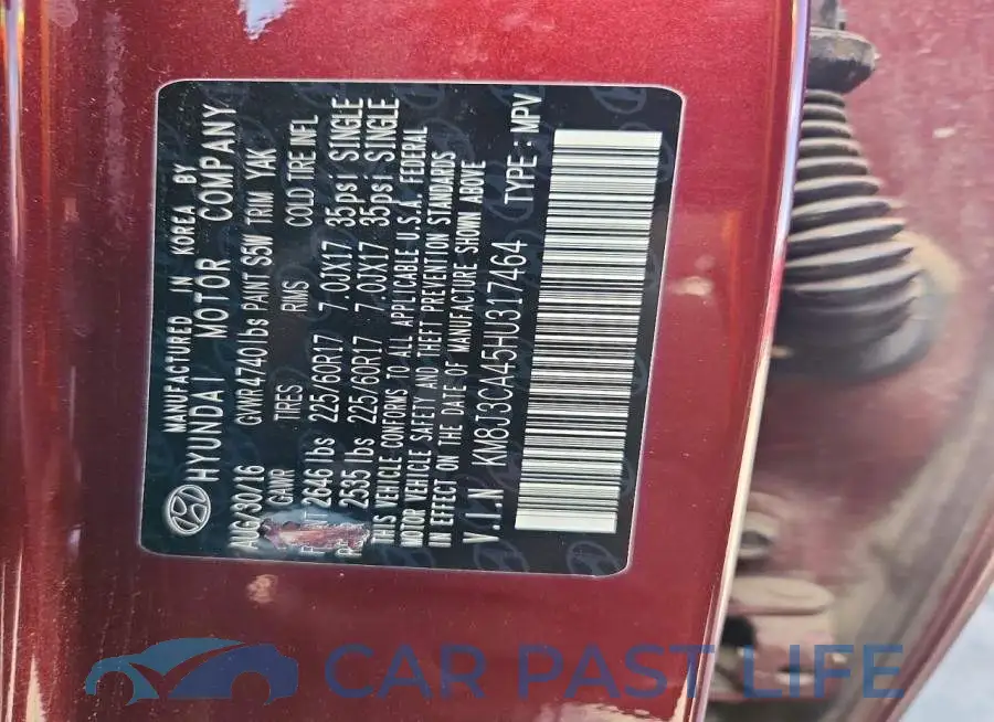 KM8J3CA45HU317464# 14