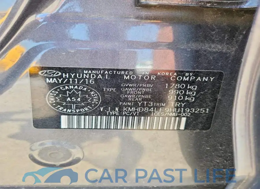 KMHD84LF9HU193251# 12