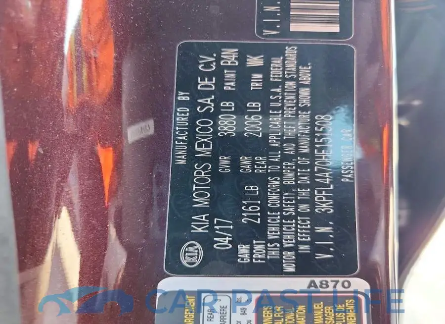 3KPFL4A70HE151508# 13