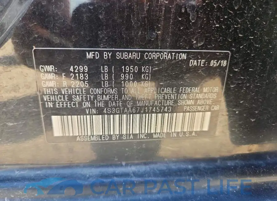 4S3GTAA67J1745743# 12