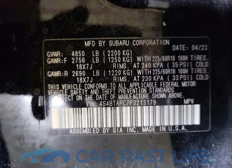 4S4BTAPC7P3213179# 13