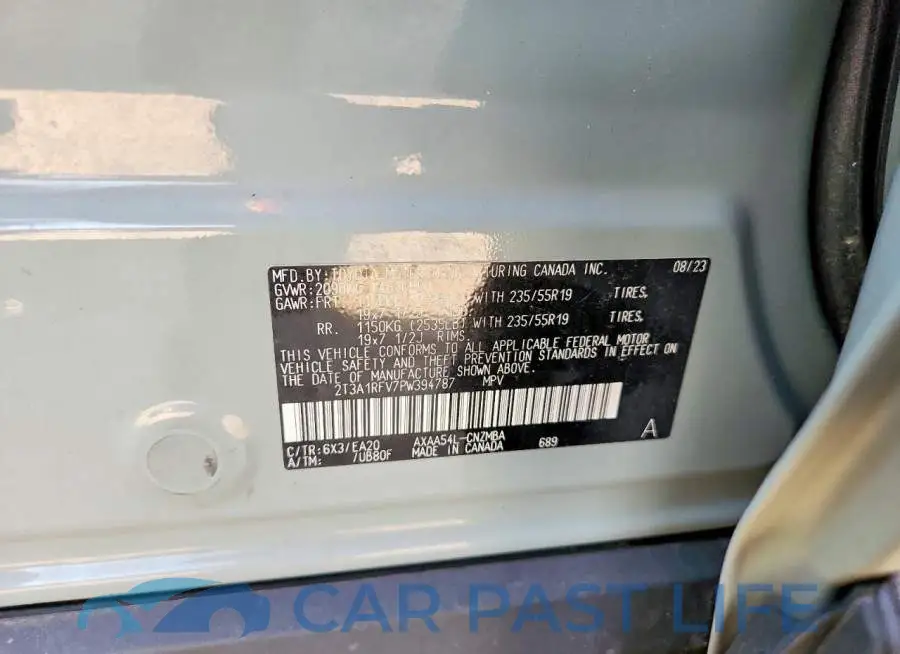 2T3A1RFV7PW394787# 12
