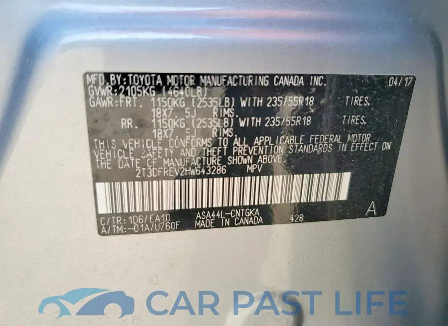 2T3DFREV2HW643286# 13
