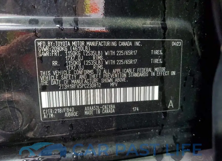 2T3H1RFV5PC230812# 13