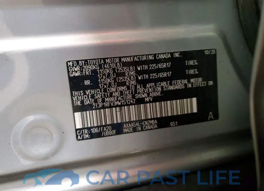 2T3P1RFV3MW151242# 13