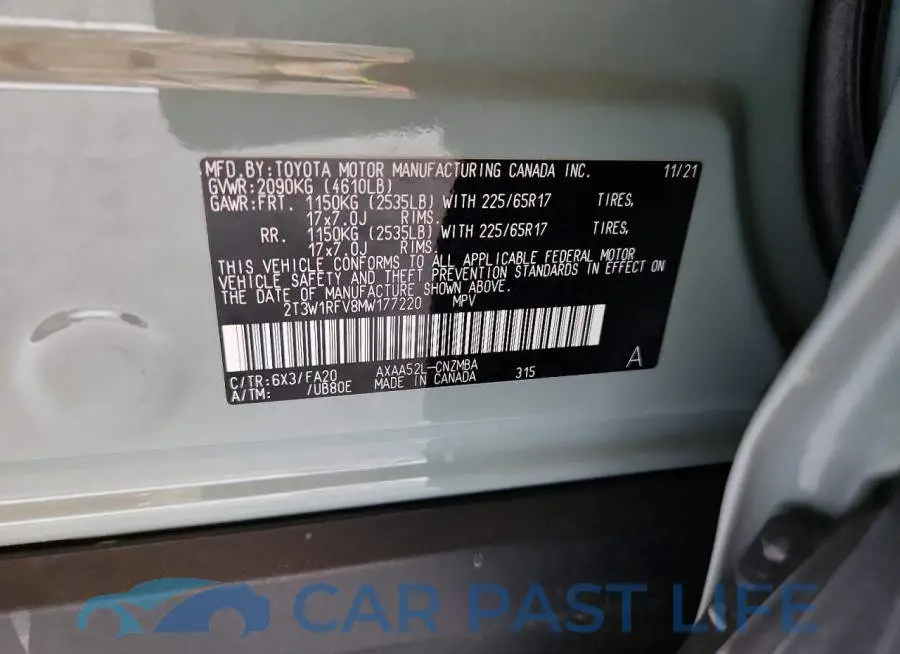 2T3W1RFV8MW177220# 13