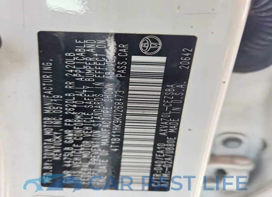 4T1B11HK9KU268473# 12