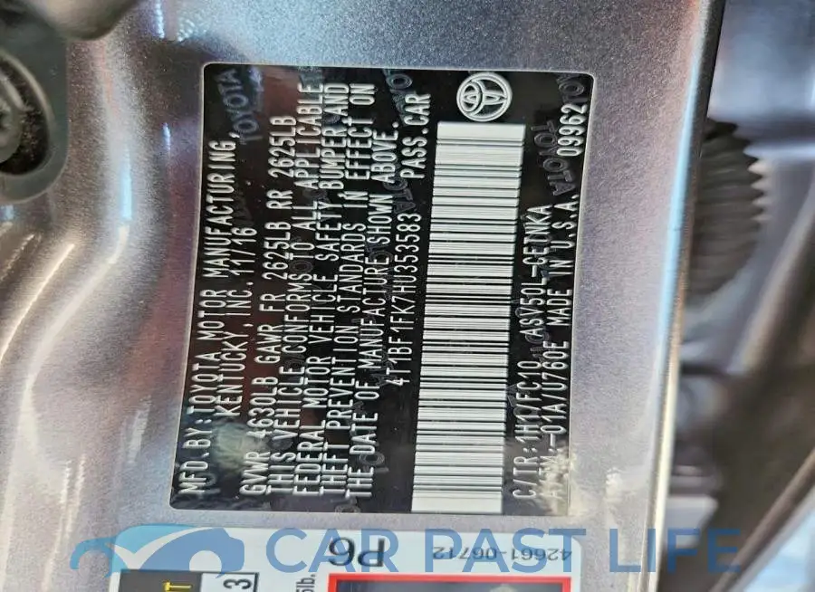 4T1BF1FK7HU353583# 12