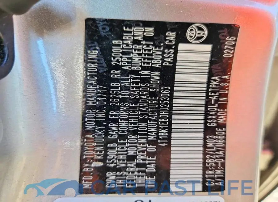 4T1BK1EB0HU253063# 12