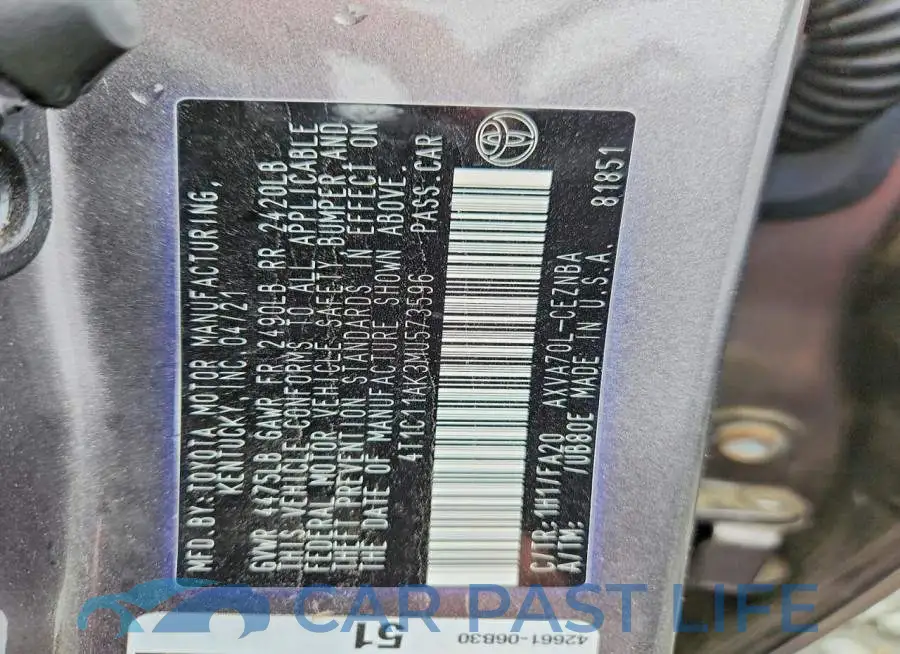 4T1C11AK3MU573596# 12