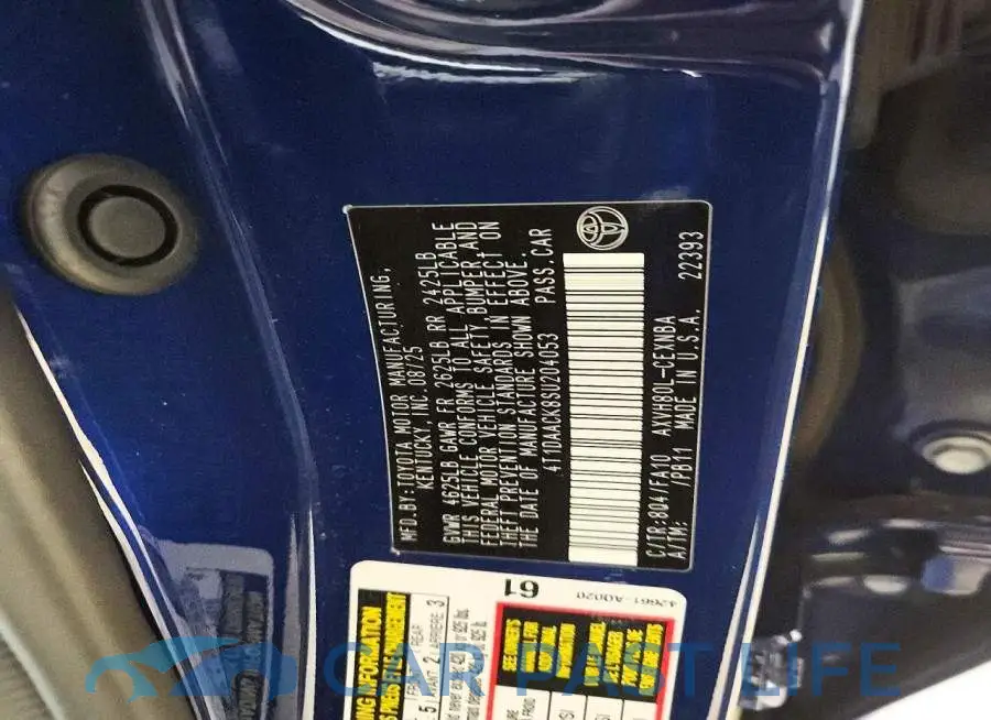 4T1DAACK8SU204053# 12
