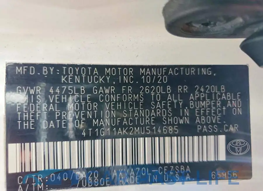 4T1G11AK2MU514685# 12