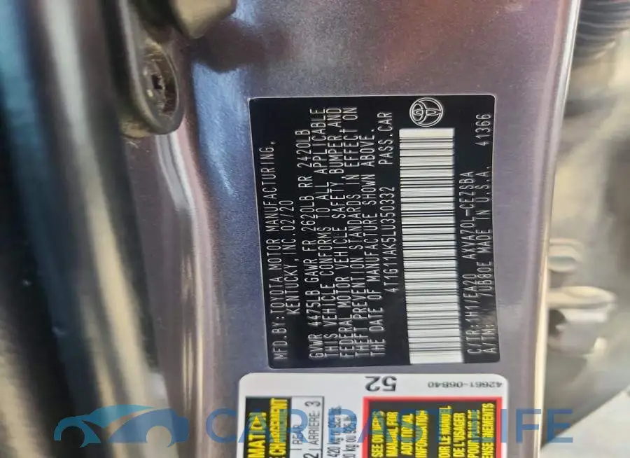 4T1G11AK5LU350332# 12