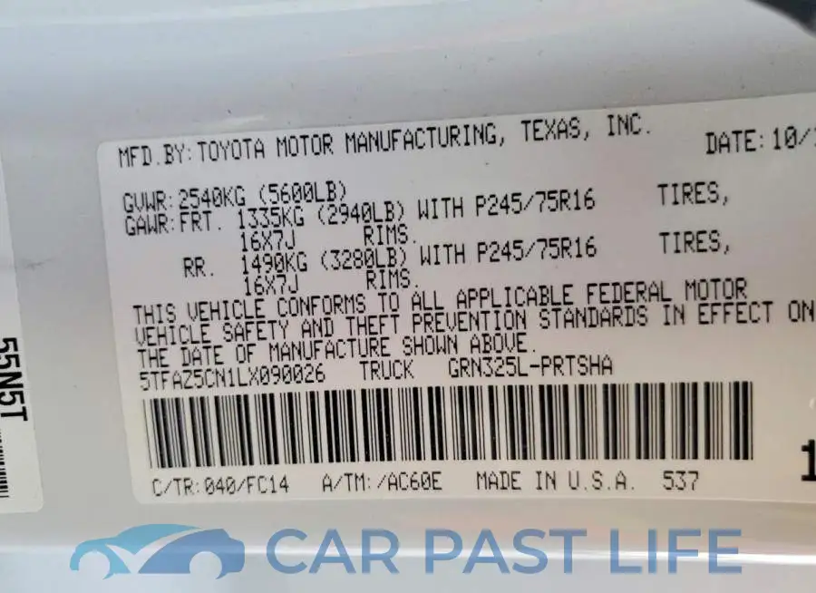 5TFAZ5CN1LX090026# 13