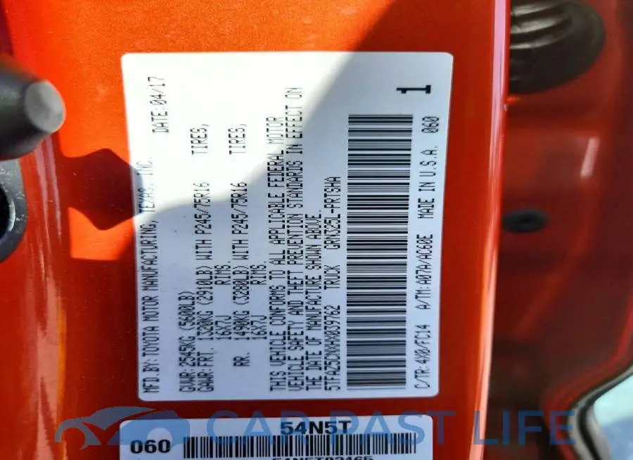 5TFAZ5CNXHX039762# 12