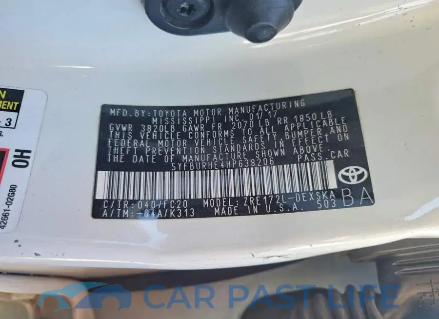 5YFBURHE4HP638206# 12