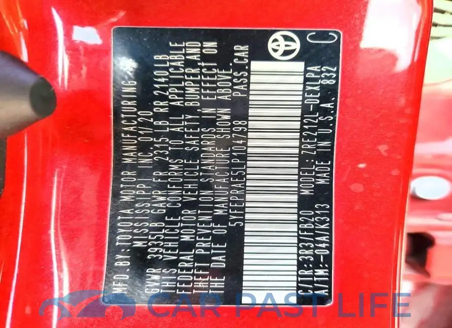 5YFEPRAE5LP104798# 14