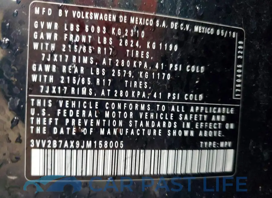 3VV2B7AX9JM158005# 13