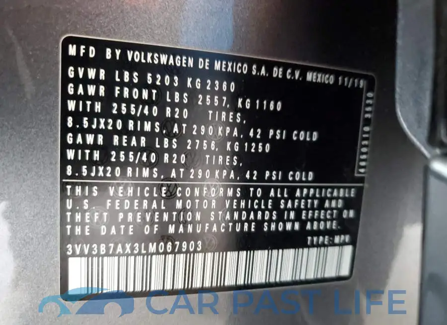3VV3B7AX3LM067903# 13