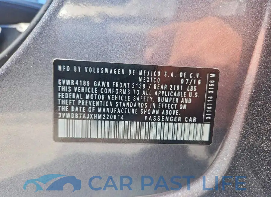 3VWDB7AJXHM220814# 12