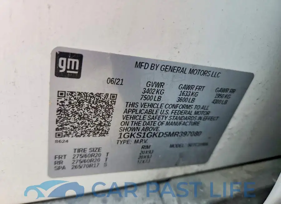 1GKS1GKD5MR397080# 13