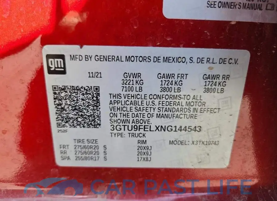 3GTU9FELXNG144543# 12