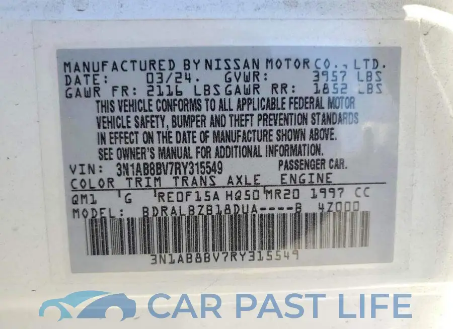 3N1AB8BV7RY315549# 12