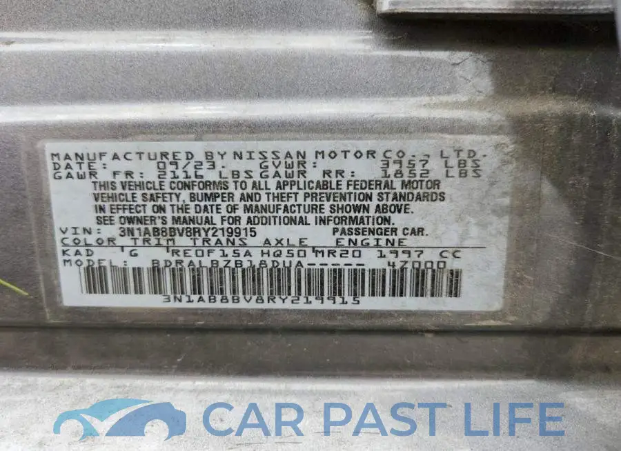3N1AB8BV8RY219915# 12