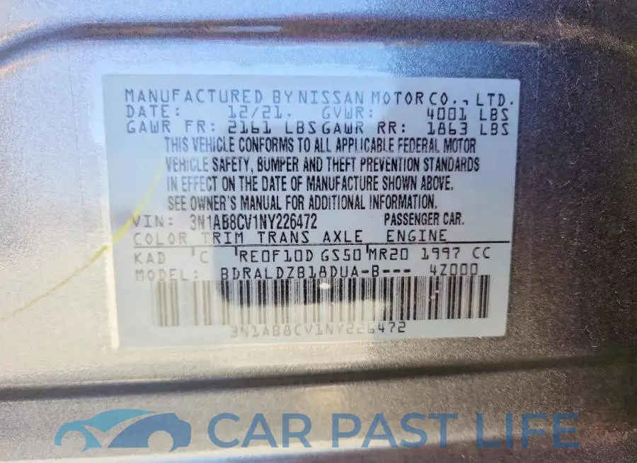 3N1AB8CV1NY226472# 12