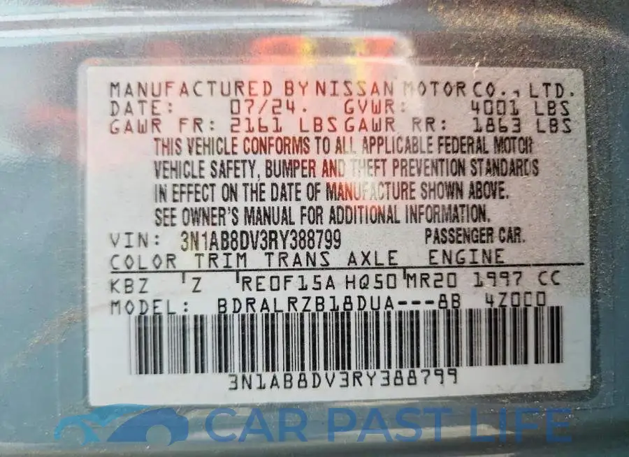 3N1AB8DV3RY388799# 13