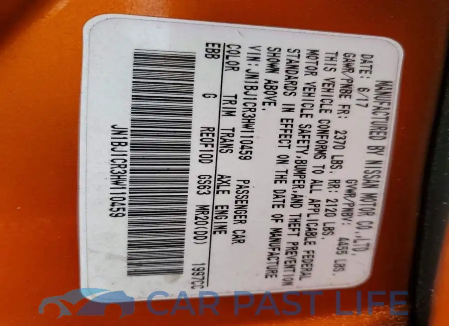 JN1BJ1CR3HW110459# 13