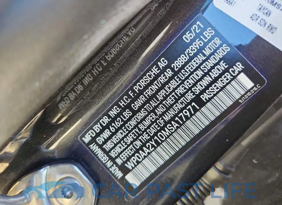 WP0AA2Y10MSA17971# 12