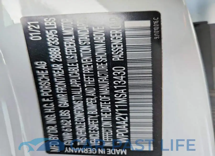 WP0AA2Y11MSA13430# 13