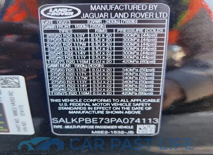 SALKPBE73PA074113# 12