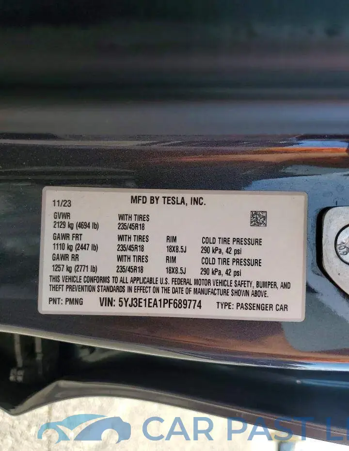 5YJ3E1EA1PF689774# 12