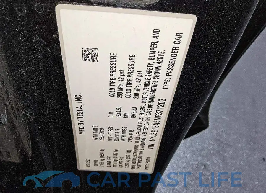 5YJ3E1EA5NF371203# 12
