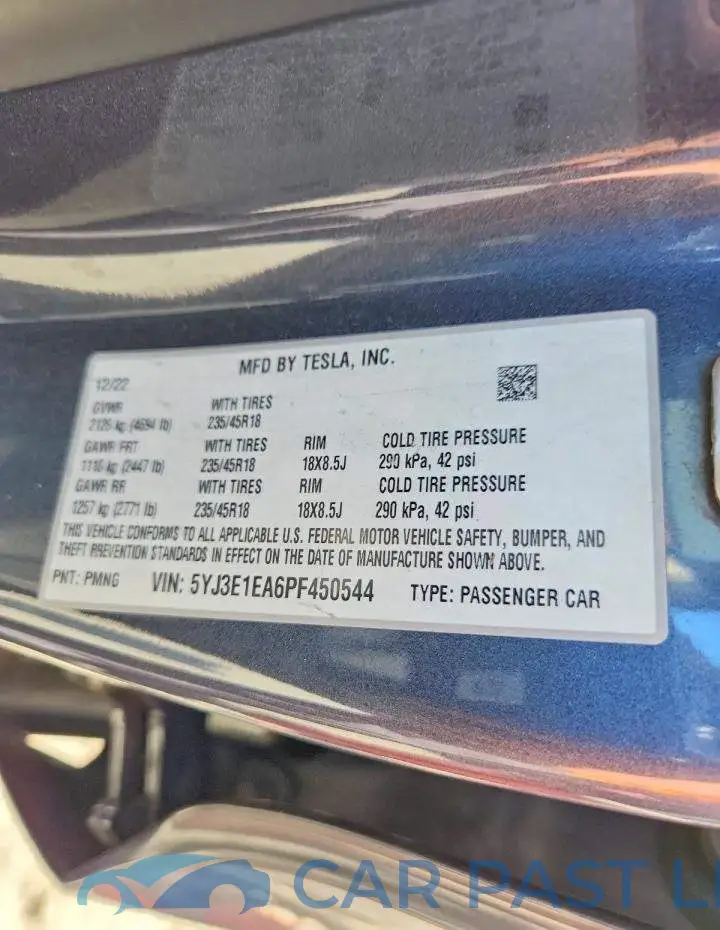 5YJ3E1EA6PF450544# 12