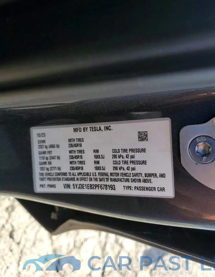 5YJ3E1EB2PF678193# 12