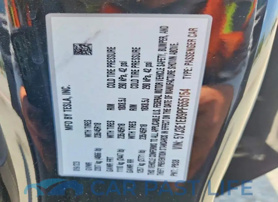 5YJ3E1EB9PF655154# 12