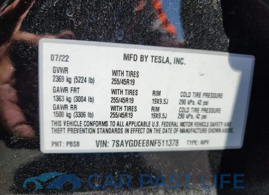7SAYGDEE8NF511378# 12