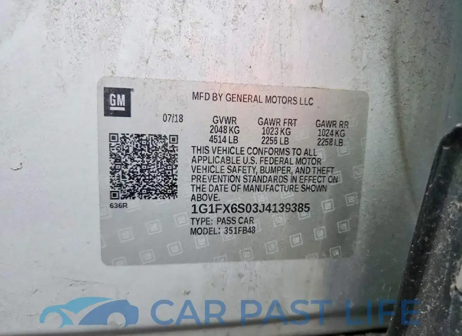 1G1FX6S03J4139385# 12