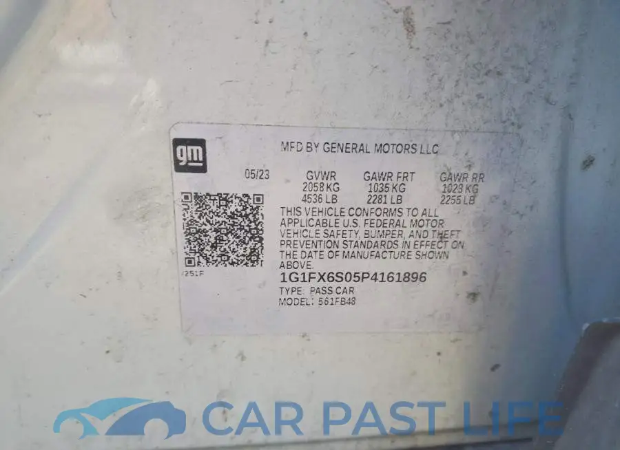 1G1FX6S05P4161896# 12