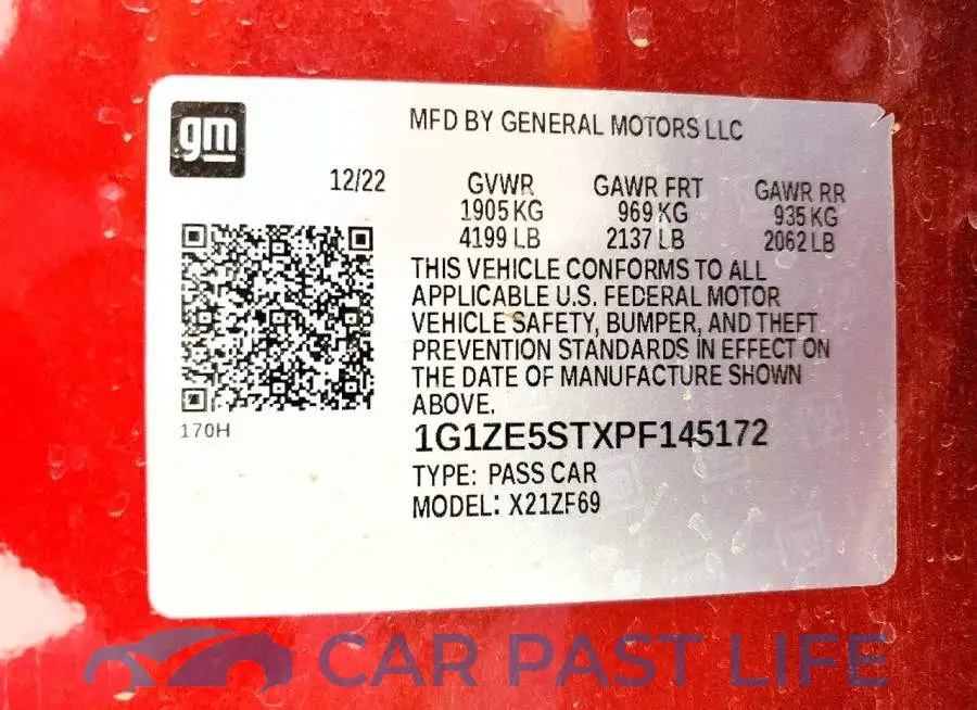 1G1ZE5STXPF145172# 12