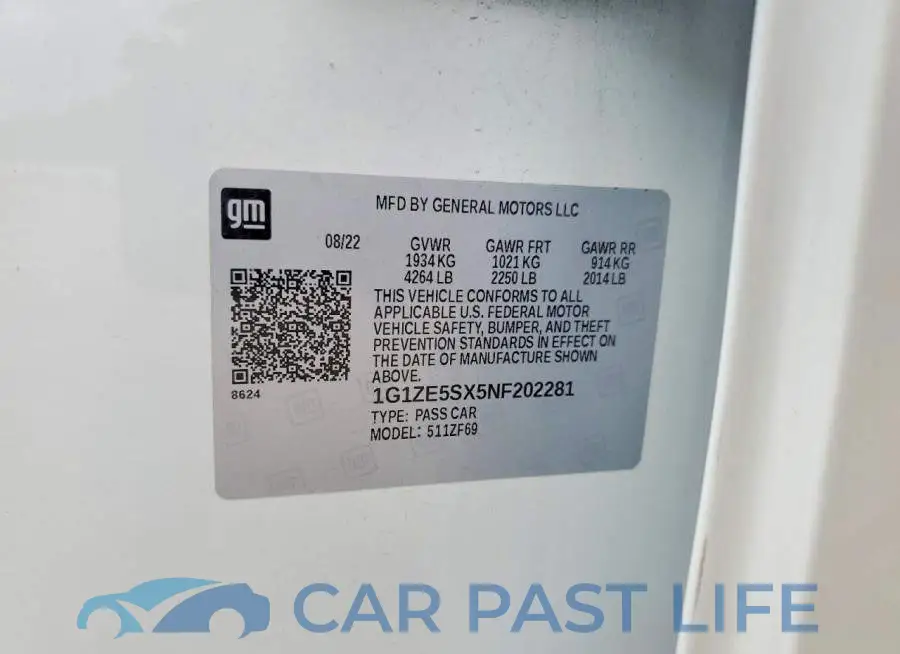 1G1ZE5SX5NF202281# 12