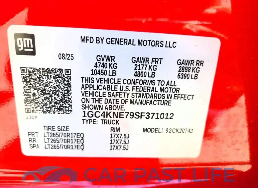 1GC4KNE79SF371012# 12