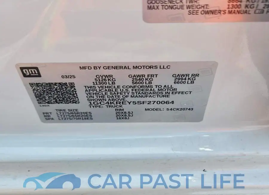 1GC4KREY5SF270064# 13